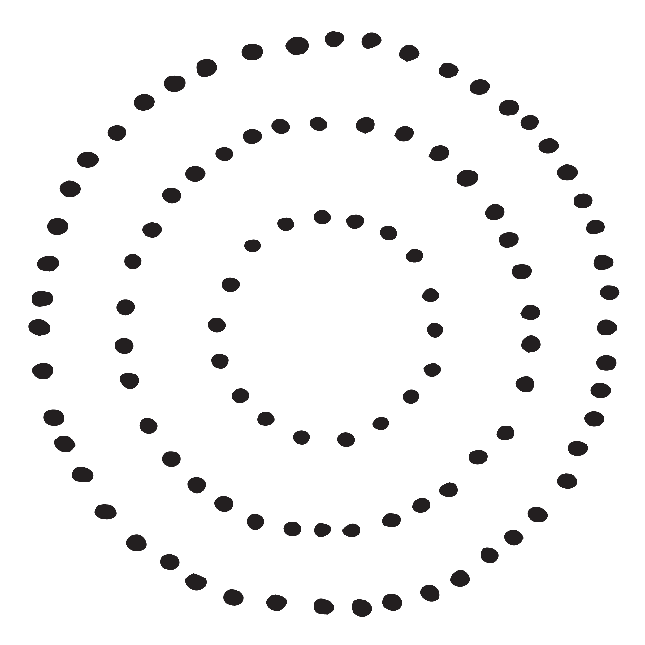 dots in a circle shape